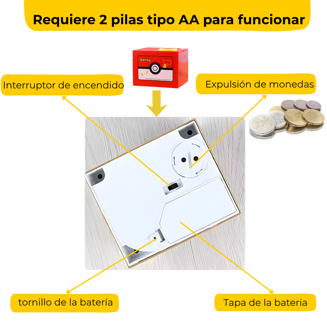 Alcancía Pokémon con sonido y movimiento